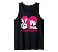 Pit Bull Pittie Peace Love Divertente Salvataggio Amante dei Cani Canotta