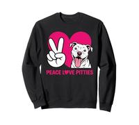 Pit Bull Pittie Peace Love Divertente Salvataggio Amante dei Cani Felpa