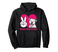Pit Bull Pittie Peace Love Divertente Salvataggio Amante dei Cani Felpa con Cappuccio