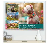 Pit Bull Terrier. Zwischen Wildblumen und Großstadtglanz (hochwertiger Premium Wandkalender 2026 DIN A2 quer), Kunstdruck in Hochglanz: Farbenfrohen ... Hunden voller Fröhlichkeit und Schönheit