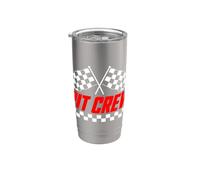 Pit Crew - Bandiera rossa a scacchi, per i membri del team Bicchiere termico in acciaio inox doppia parete