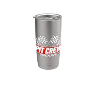 Pit Crew - Bandiera rossa a scacchi, per i membri del team Bicchiere termico in acciaio inox doppia parete