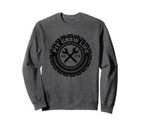 Pit Crew Life: Go FTE Mechanic Pride Emblema Pneumatico Felpa, Unisex per Adulti, Grigio Scuro, L
