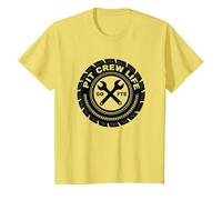 Pit Crew Life: Go FTE Mechanic Pride Emblema Pneumatico Maglietta, Bambini, Limone, 12 Anni