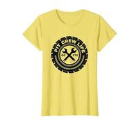Pit Crew Life: Go FTE Mechanic Pride Emblema Pneumatico Maglietta, Donna, Limone, XS