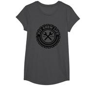 Pit Crew Life: Go FTE Mechanic Pride Emblema Pneumatico Maglietta, Ragazze, Grigio Scuro, M
