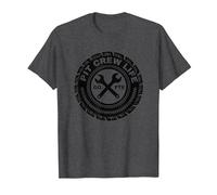 Pit Crew Life: Go FTE Mechanic Pride Emblema Pneumatico Maglietta, Uomo, Grigio Scuro, 4XL