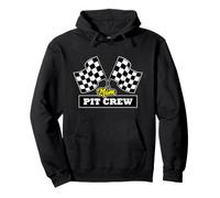 Pit Crew per Le Bandiere a Scacchi della Mamma Pit Felpa con Cappuccio