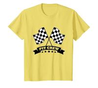 Pit Crew Racing Lover per Le Feste di Auto da Corsa Maglietta, Bambini, Limone, 3 Anni