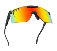 Pit Viper Occhiali da sole I The Original 2.0 I Wide Fit I HDPV Polarized Lens, Indestructible Frame I Turbo Regolabile per Perfect Fit I Micro Fiber Bag & Retainer Straps I Rainbow Lens, Black Frame