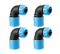 Pitadue 4 connettori rapidi per tubi da giardino a gomito a 90 gradi raccordi per acqua in ABS adatti per irrigazione lavaggio veicoli uso esterno accoppiatori per tubi dell'acqua