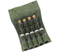 Pitadue Borsa per spezie da viaggio con 9 bottiglie, barattolo per spezie da viaggio, borsa pieghevole in tela per attività all'aperto ed emergenze, Verde Con Bottiglia