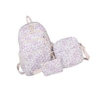 Pitadue Fahsion - Set di zaini da donna, con tracolla, per la scuola, per la scuola, per la scuola, con borsa a tracolla, Viola, Bellezza di massa