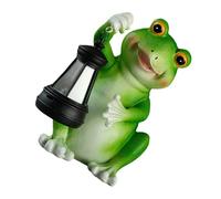 Pitadue Statua di rane solari automatiche Decori esterni Resine impermeabili Figura di animale Luce notturna per stagno Balconi Illuminazione Paesaggio Resine Statua di rane con LED solare