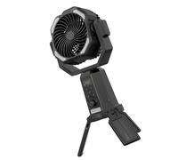 Pitadue Ventilatore da esterno ricaricabile con base robusta 30 dB azione silenziosa ideale per attività con tempo caldo, ventilatore permanente da campeggio in ABS