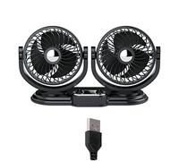 Pitadue Ventilatore portatile USB 5 V per testa auto ventilatore forte raffreddamento a 360 gradi 2 ingranaggi ornamenti Househo Usb oscillante flessibile per scrivania silenzioso