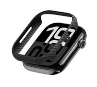 PITAKA Custodia per Apple Watch Series 10, squisita custodia minimalista sottile per Apple Watch Series 10 46 mm, in fibra aramidica intrecciata [Air Case - Nero/Grigio (Twill)]