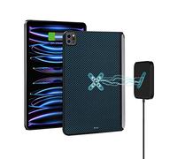 PITAKA Custodia per iPad Pro da 11 pollici, custodia di ricarica magnetica senza fili per iPad Pro da 11 pollici 2022/2021, custodia compatibile con tastiera magica supporto Apple Pencil 2, fibra aramidica 1500D, nero/blu