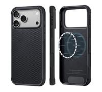 pitaka Custodia per iPhone 17 Pro Max Custodia protettiva magnetica compatibile con MagSafe Cover sottile in fibra aramidica e TPU con protezione integrale [ProGuard Militare] Nero