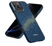 Pitaka per iPhone 16 Pro Max, custodia sottile e leggera compatibile con MagSafe, iPhone 16 Pro Max senza cover con sensazione caseless, fibra aramidica 1500D intrecciata [Intrecciato tattile - Via