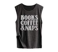 Pitashe, canottiera da donna, estiva, casual, stampata, senza maniche, per donne, ragazze e ragazzi 2XL grigio scuro