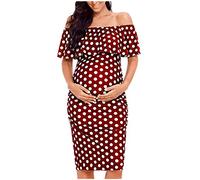 pitashe - Top da allattamento, elegante, senza spalline, multifunzione, lunghezza al ginocchio, per le circostanze S Colore: rosso