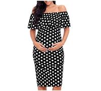 pitashe - Top da allattamento, elegante, senza spalline, multifunzione, lunghezza al ginocchio, per le circostanze S Nero