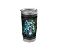 Pitbul Majestic Pit Bull con un aspetto magico Bicchiere termico in acciaio inox doppia parete