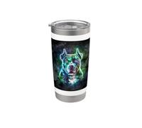 Pitbul Majestic Pit Bull con un aspetto magico Bicchiere termico in acciaio inox doppia parete