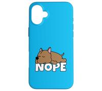 Pitbull American Pit Bull Terrier Cane Pigro Nope Custodia per iPhone 16 Plus