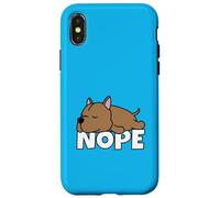 Pitbull American Pit Bull Terrier Cane Pigro Nope Custodia per iPhone X/XS