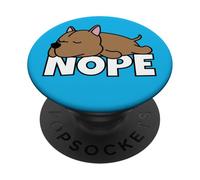 Pitbull American Pit Bull Terrier Cane Pigro Nope PopSockets PopGrip Adesivo