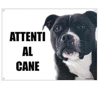 PITBULL attenti al cane mod 2 TARGA cartello IN METALLO (15X20)