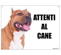PITBULL attenti al cane mod 3 TARGA cartello IN METALLO (20X30)