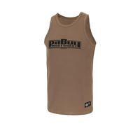 PITBULL Canotta da uomo maglietta da uomo senza maniche canotta Pit Bull West Coast Rib Classic Boxing Tshirt in cotone pesante stampe accattivanti estive palestra, Coyote Brown, S