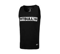 PITBULL - Canotta Uomo, Canotta Palestra Uomo, Canottiera Uomo Shirt, Canottiere Uomo Slim Fit, Maglietta Senza Maniche Uomo, Canottiere Uomo in Tessuto Stretch di Alta qualità, Nero, S