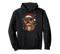 Pitbull, Cappello da Babbo Natale, Divertente, Carino, Cane, Mamma, papà, Natale Felpa con Cappuccio