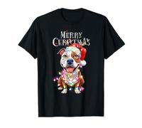 Pitbull Christmas Lights - Cappello da Babbo Natale per Amanti dei Cani Maglietta