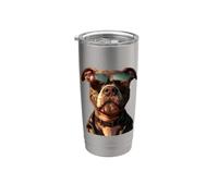 Pitbull con Occhiali da Sole Pittie Pit Bull Terrier Cane Bicchiere termico in acciaio inox doppia parete