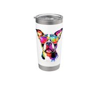 Pitbull con Occhiali da Sole Pittie Pit Bull Terrier Cane Bicchiere termico in acciaio inox doppia parete