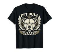 Pitbull Dad Biker Wings Amanti della Motocicletta Pit Bull Retro Maglietta