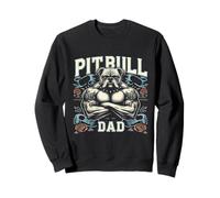 Pitbull Dad Muscle Pitbull per gli uomini Allenamento e festa del papà Felpa