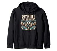 Pitbull Dad Muscle Pitbull per gli uomini Allenamento e festa del papà Felpa con Cappuccio