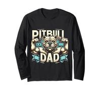 Pitbull Dad Muscle Pitbull per gli uomini Allenamento e festa del papà Maglia a Manica