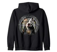 Pitbull Dad Viking Nordic Warrior a Tema Felpa con Cappuccio