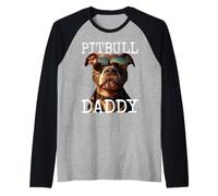 Pitbull Daddy Festa del Papà American Pit Bull Terrier Dad Maglia con Maniche Raglan