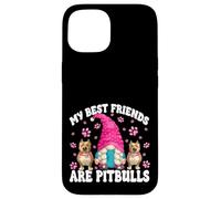 Pitbull Dog Gnome Graphic For Rescue Mom Pittbull Sayings Custodia per iPhone 15