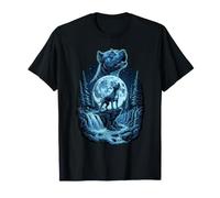 Pitbull Dog Howling to The Moon Funny Meme 90's Men Women Maglietta