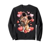 Pitbull Dog - Occhiali a Forma di Cuore per San Valentino Felpa