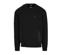 PITBULL Felpa da uomo Dogwood Regular Fit girocollo, Interlock 320 g/m, con tasca con cerniera e logo stampato, misto cotone ed elastan, stile sportivo